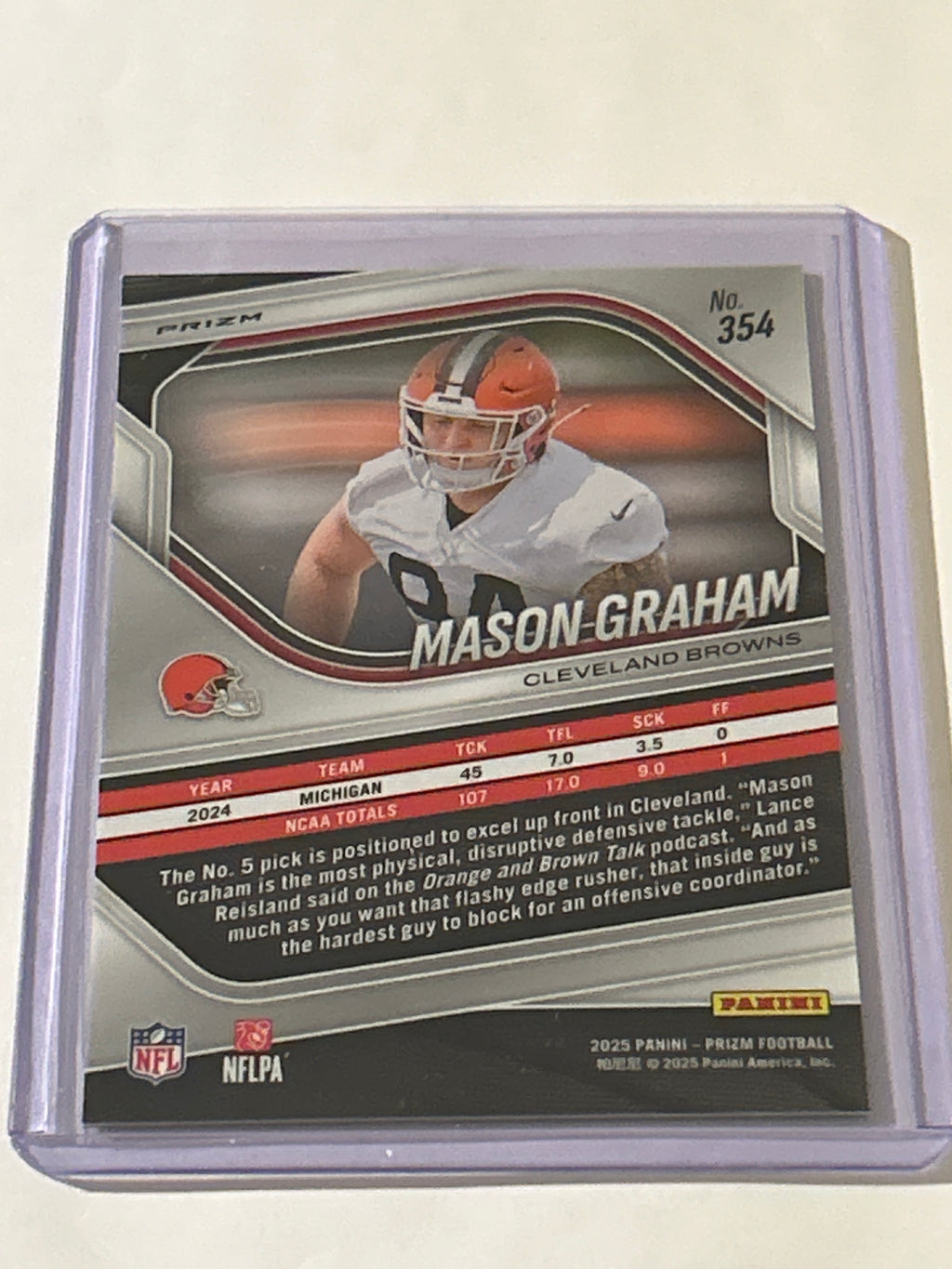 2025 Panini Prizm - Rookies Mason Graham #354 Red White & Blue Prizm (RC)