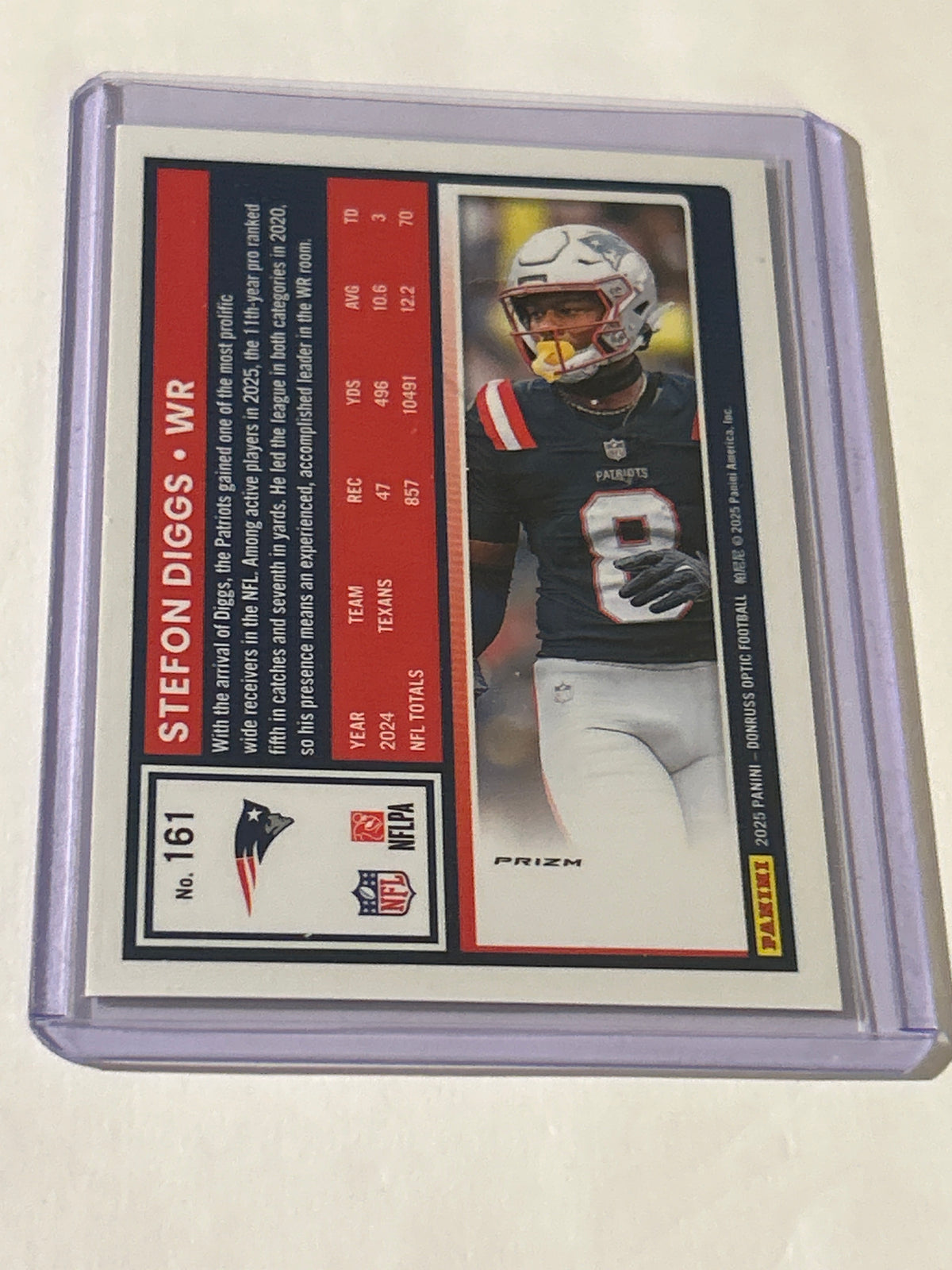2025 Panini Donruss Optic - Stefon Diggs #161 Holo Prizm