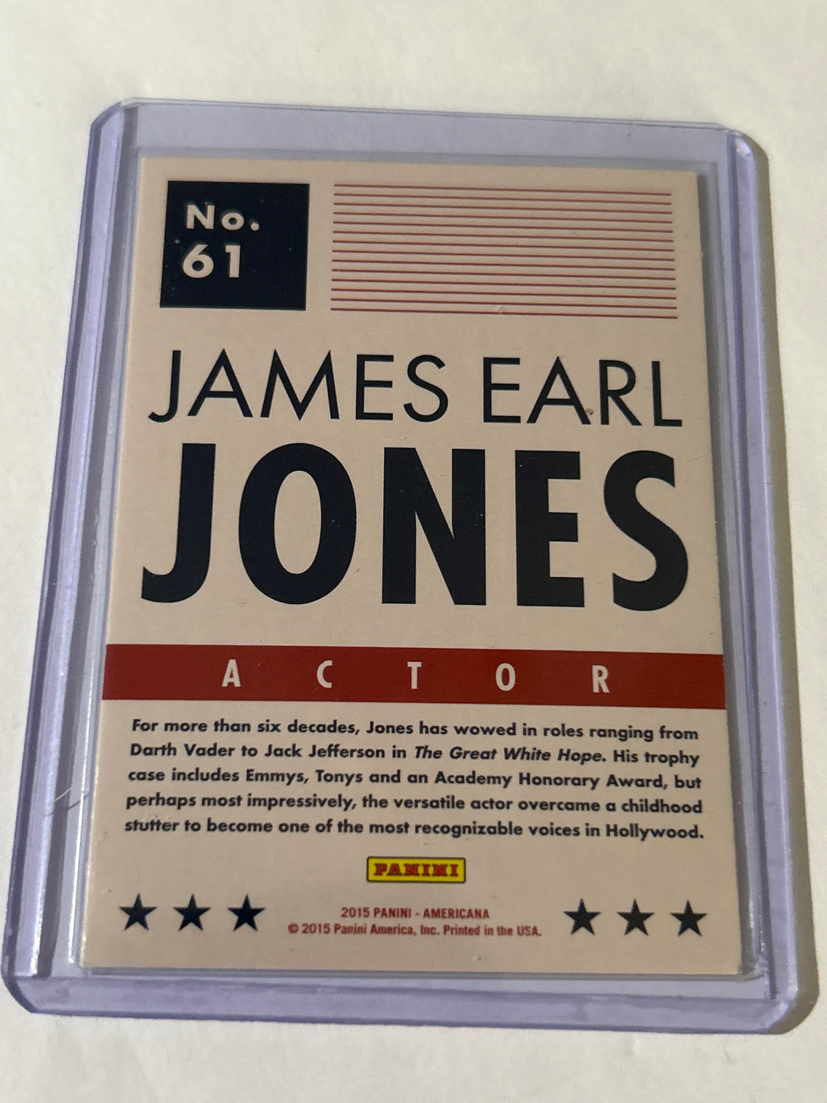 Panini Americana James Earl Jones No. 61