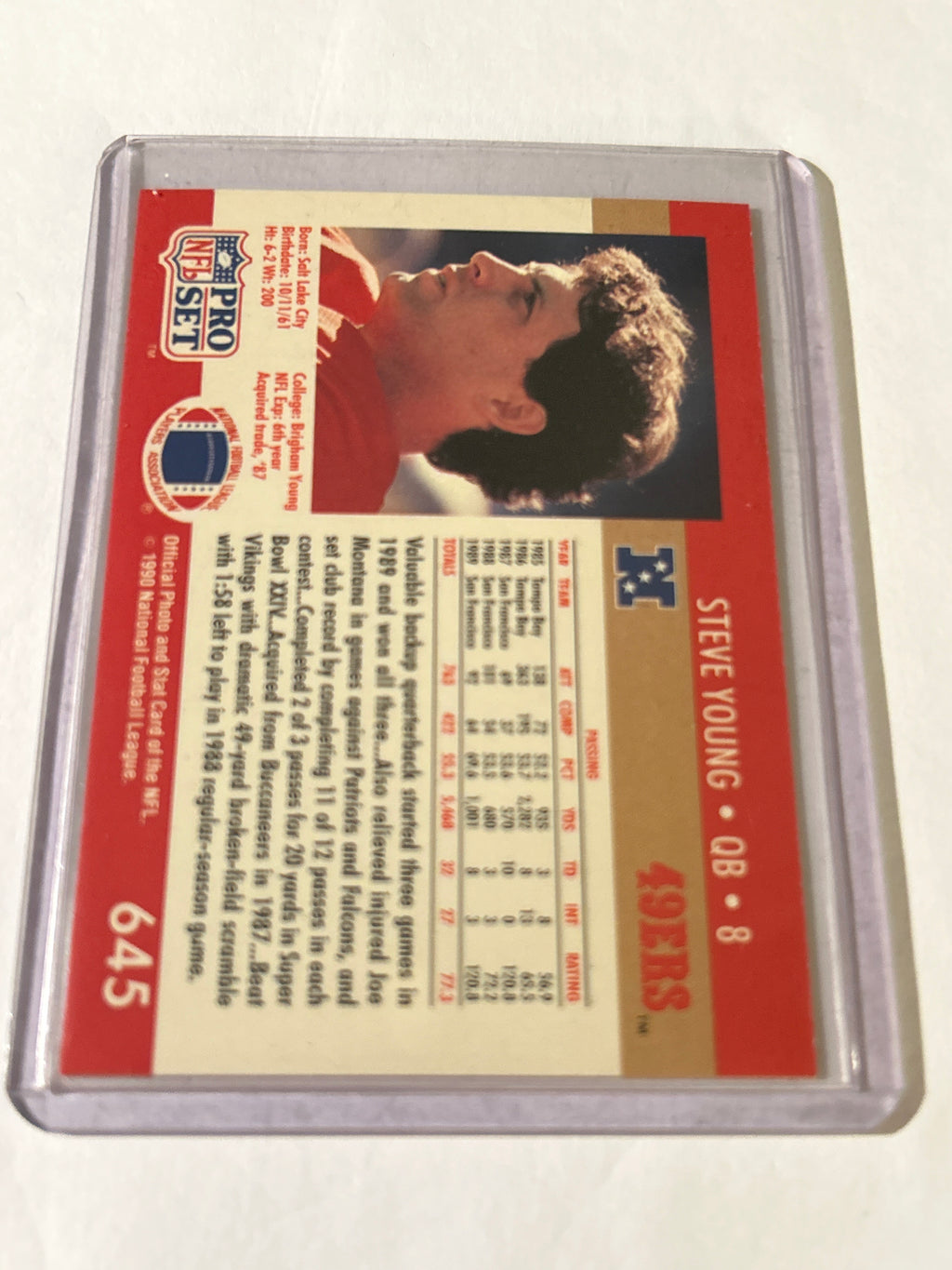 1990 Pro Set - Steve Young #645