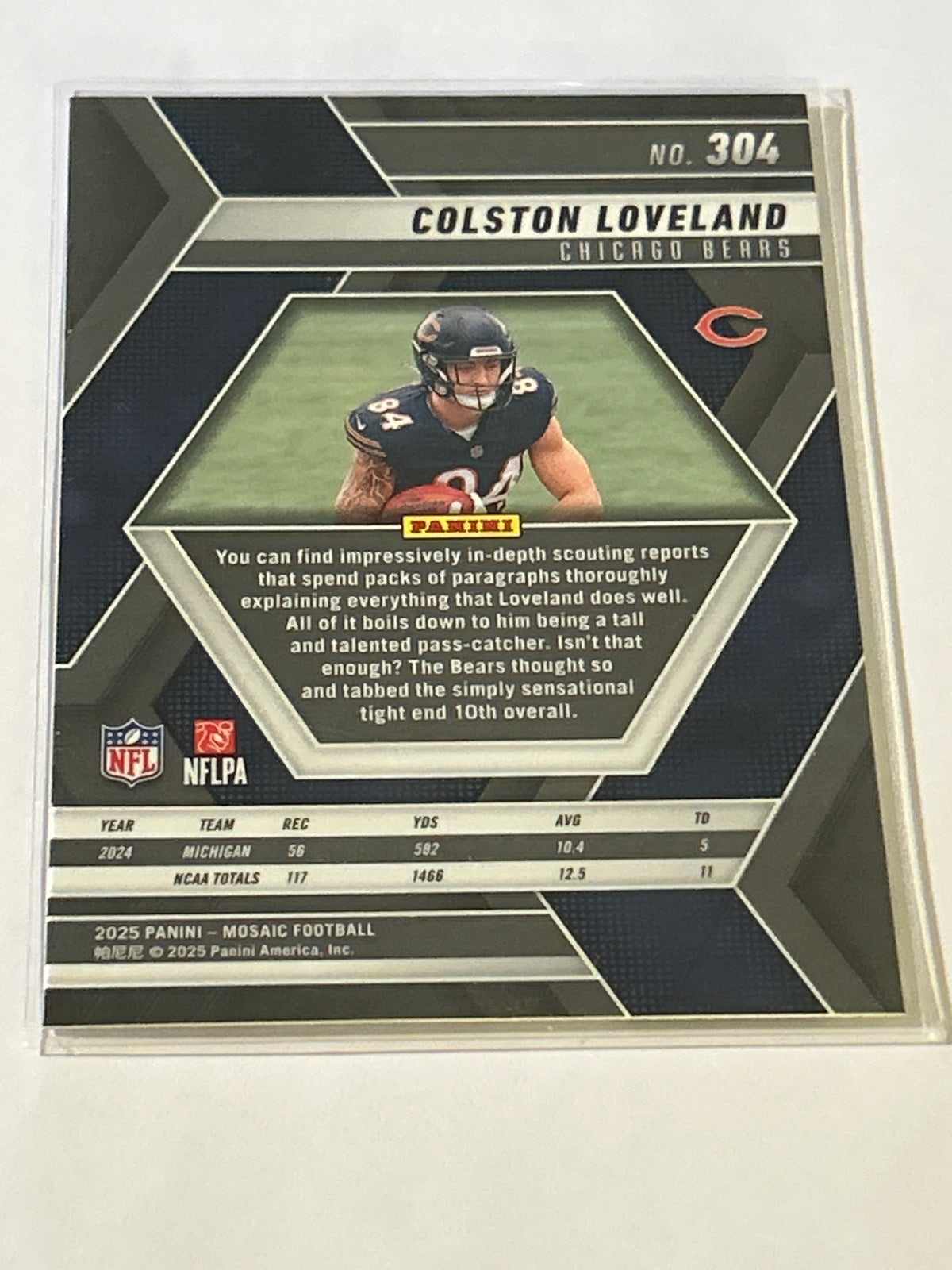 2025 Panini Mosaic - Colston Loveland #304 (RC)