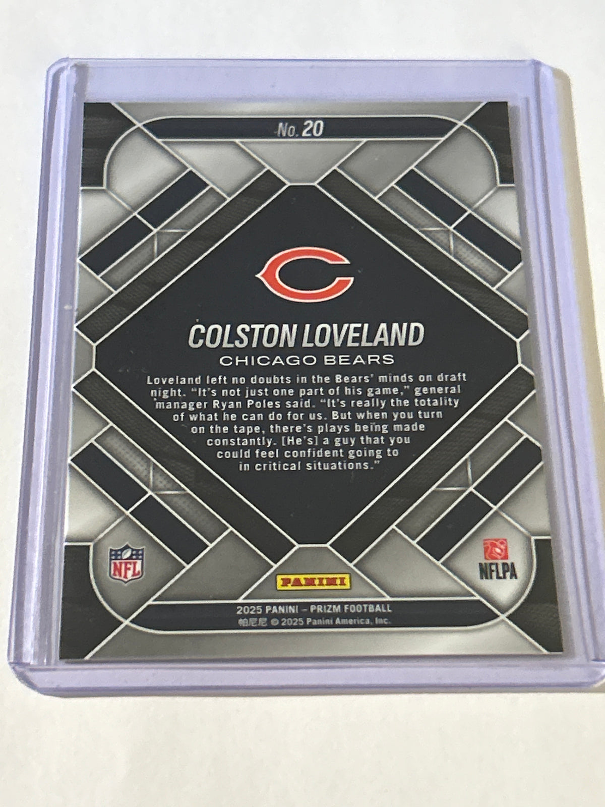 2025 Panini Prizm - Emergent Colston Loveland #20 (RC)