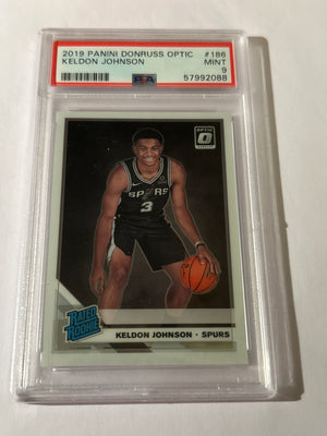 2019 Panini Donruss Optic Keldon Johnson #186 (RC) NM PSA 9