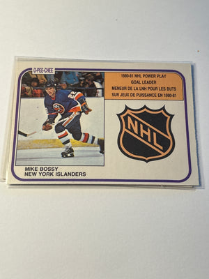 1981-82 O-Pee-Chee Mike Bossy 1980-81 Power Play Goal Leader New York Islanders HOF