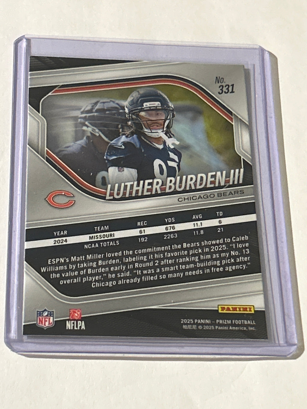 2025 Panini Prizm - Rookies Luther Burden #331 (RC)