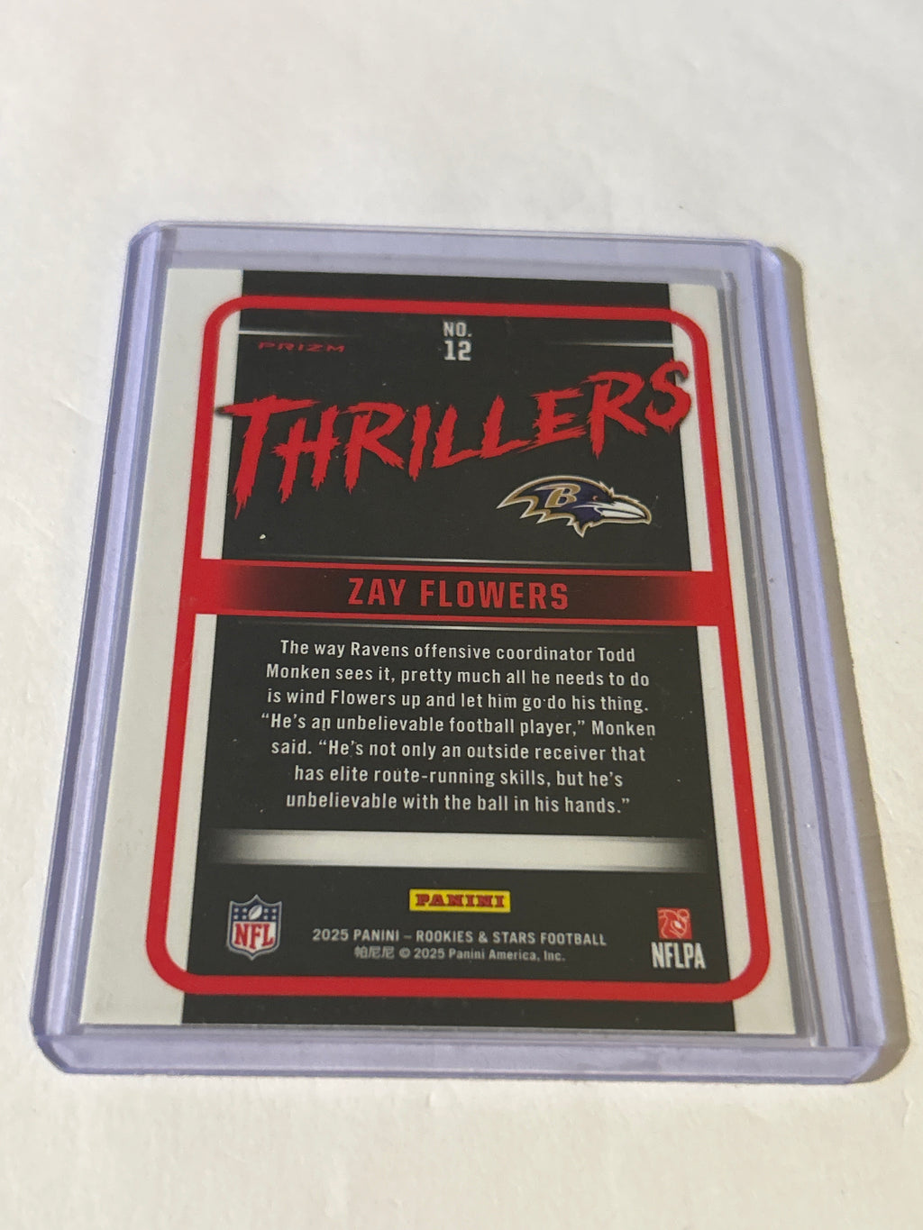 2025 Panini Rookies and Stars- Thrillers Zay Flowers #12 Silver