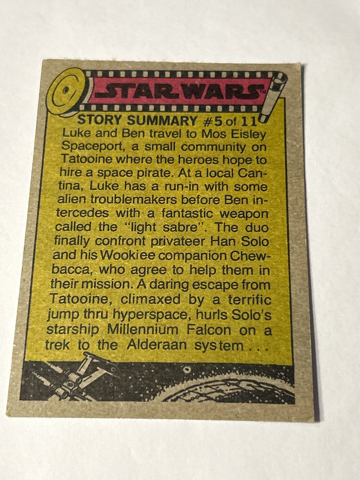 1977 Topps Star Wars #29 Stopped by Stormtroopers, Blue Series 1, Two-Star Variant, EX