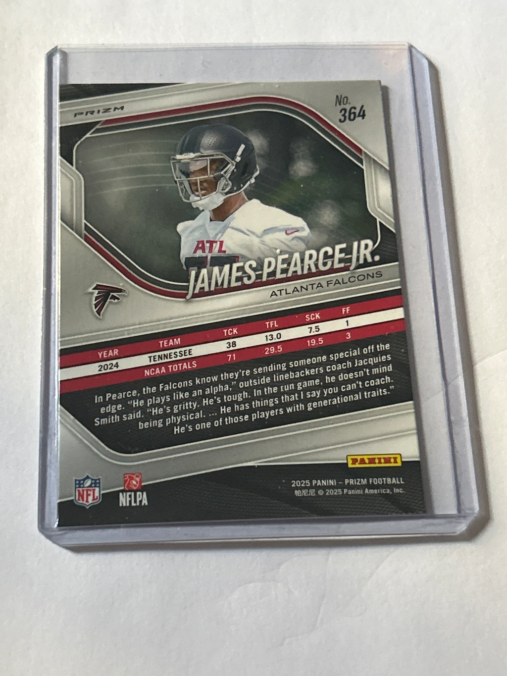 2025 Panini Prizm - Rookies James Pearce Jr. #364 Pink Prizm (RC)