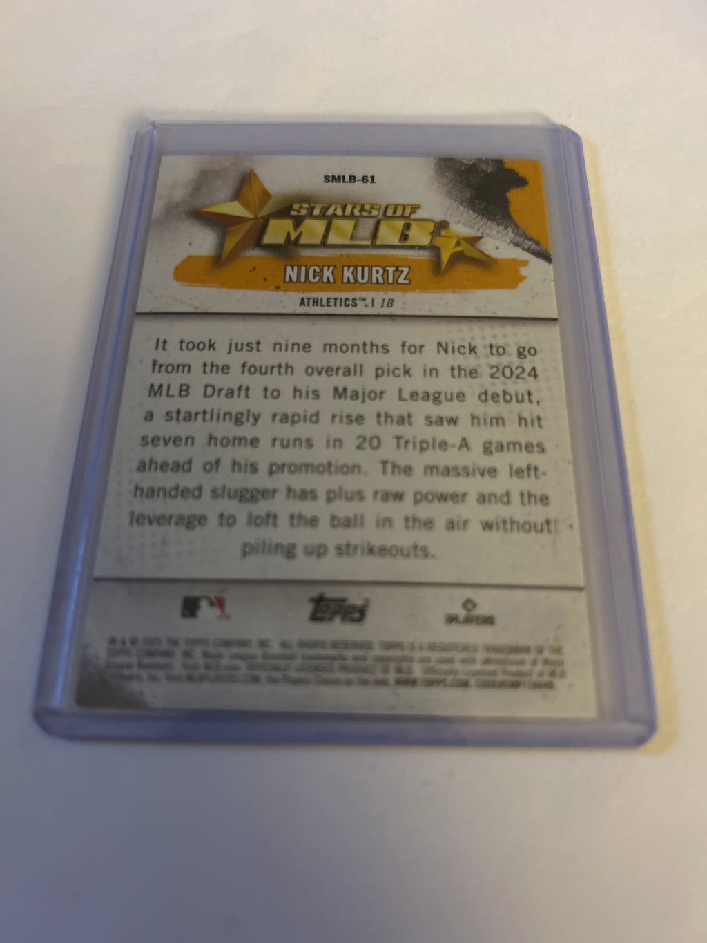2025 Topps Update Series - Stars of Mlb Nick Kurtz #SMLB-61 (RC)