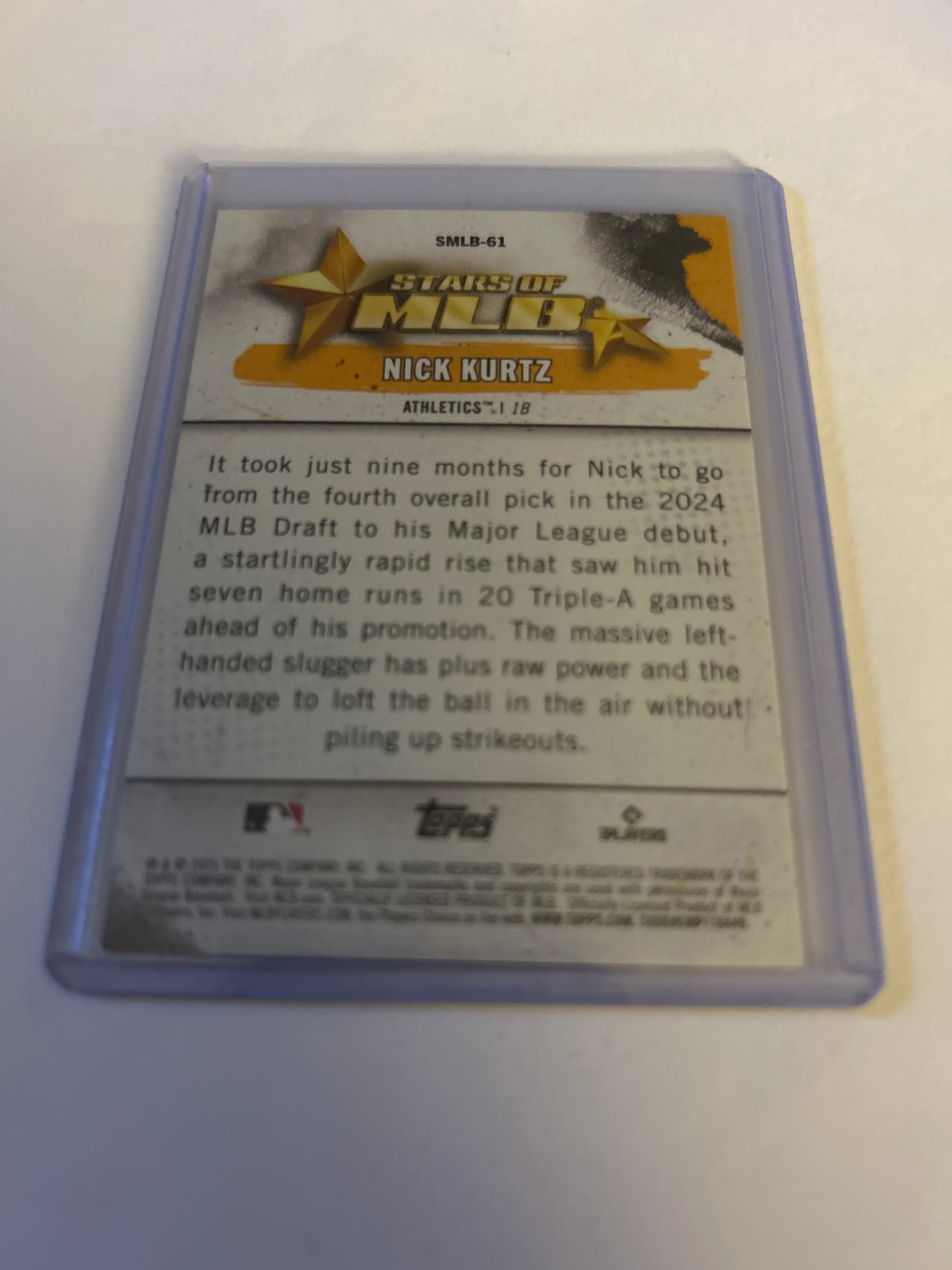 2025 Topps Update Series - Stars of Mlb Nick Kurtz #SMLB-61 (RC)