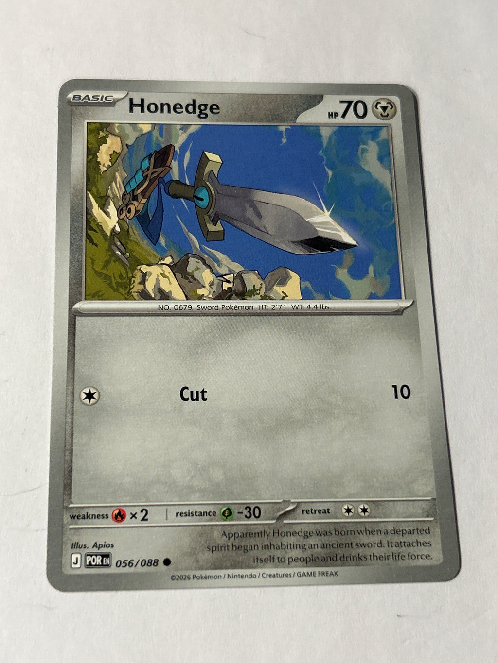 2026 Pokemon Perfect Order Honedge #056/088 Common