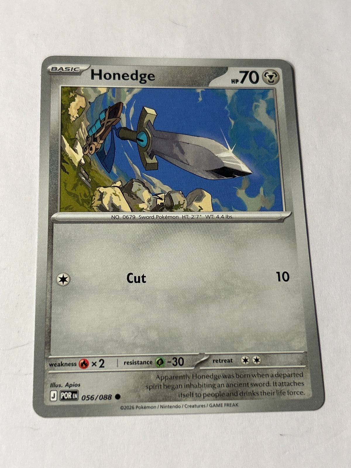 2026 Pokemon Perfect Order Honedge #056/088 Common