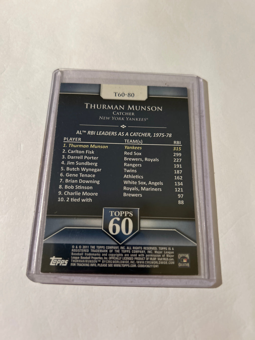 2011 Topps - Topps 60 Thurman Munson #T60-80