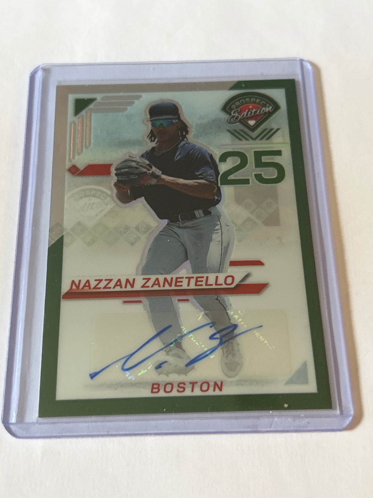 2025 Panini Prospect Edition - Nazzan Zanetello #107 Green Prizm Signatures (AU)
