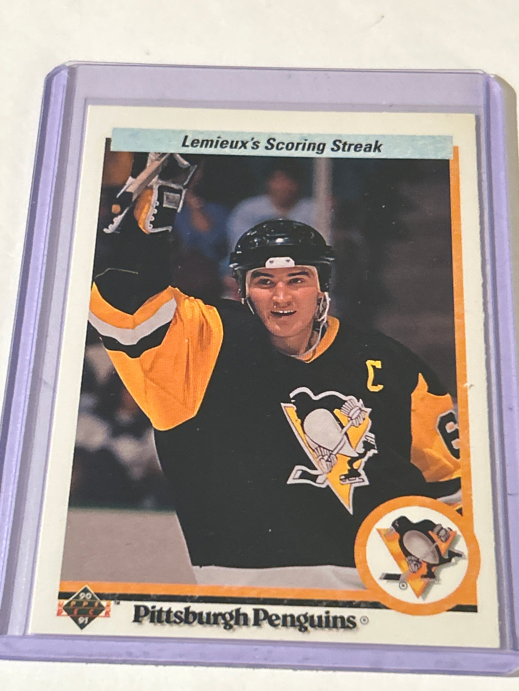 Upper Deck 1990-91 Lemieux's Scoring Streak #59 Pittsburgh Penguins NHL Card