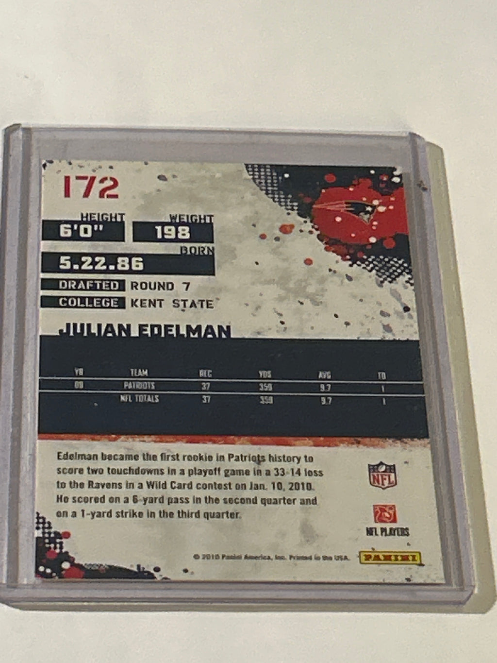 2010 Score - Julian Edelman #172