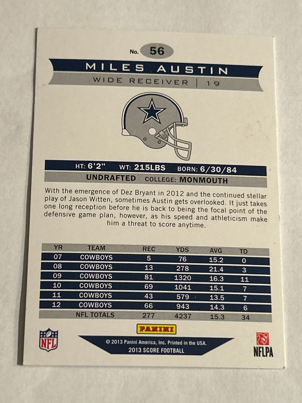 2013 Score Miles Austin #56