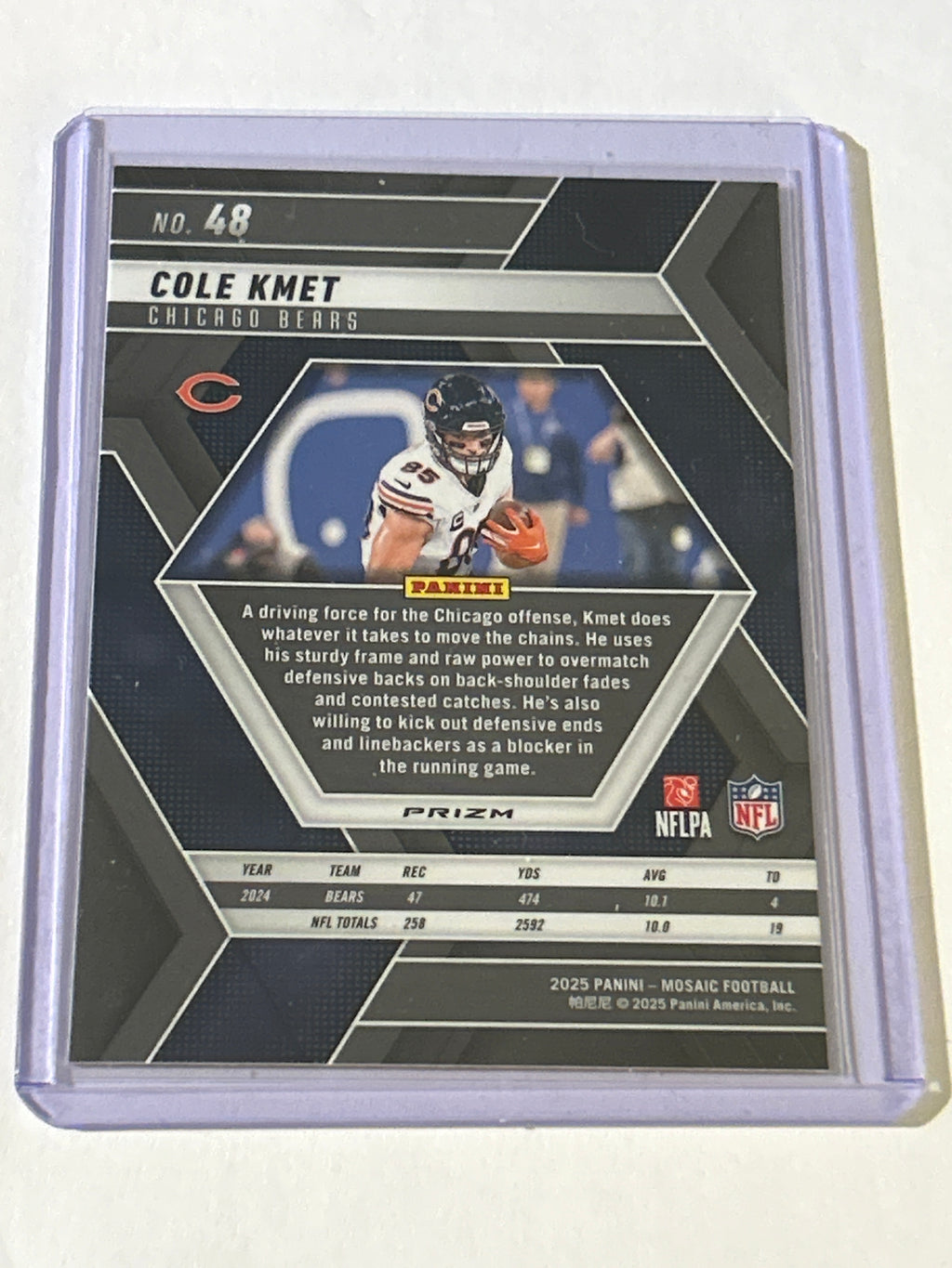 2025 Panini Mosaic - Cole Kmet #48 Camo Pink Mosaic Prizm