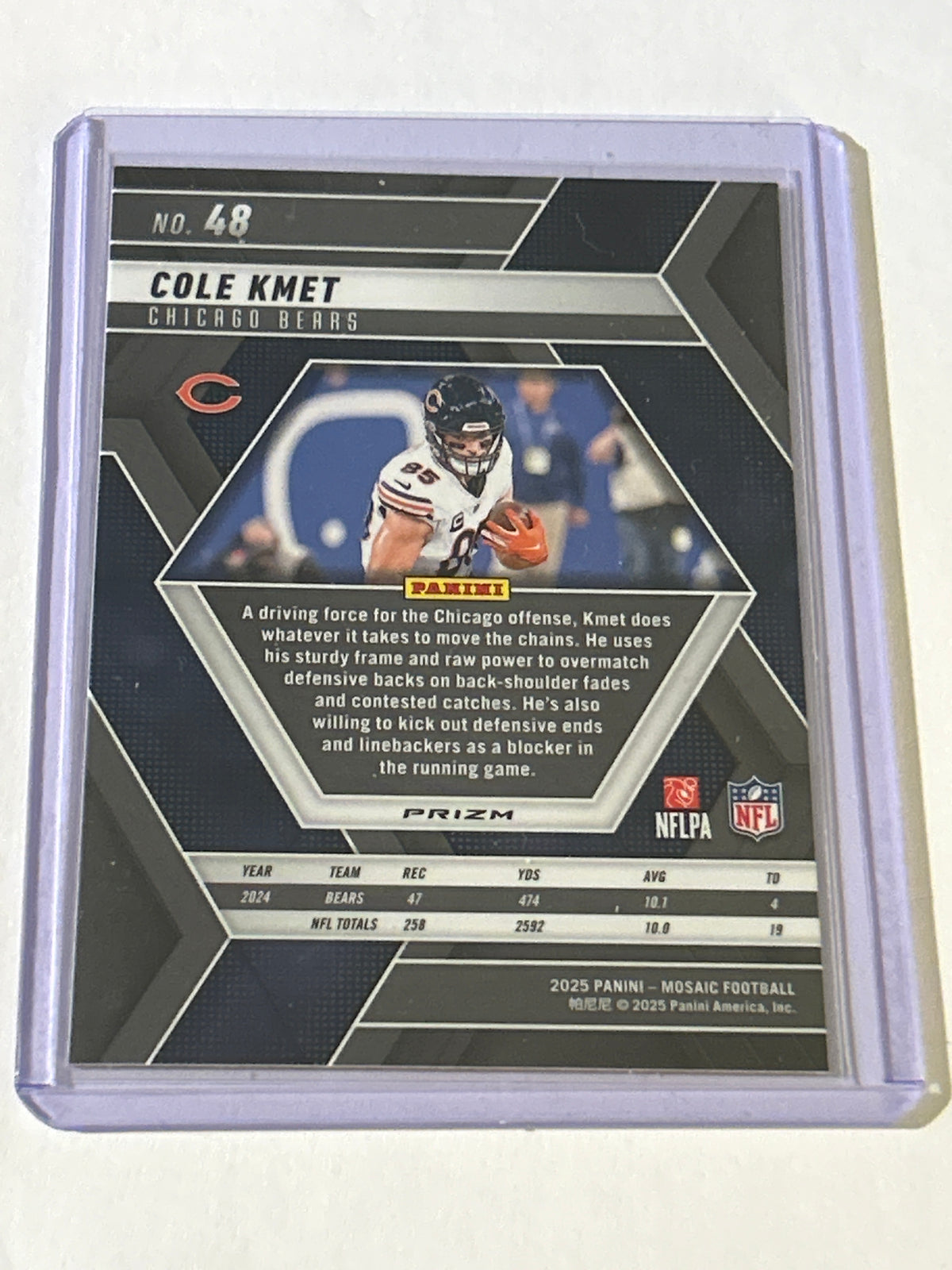 2025 Panini Mosaic - Cole Kmet #48 Camo Pink Mosaic Prizm