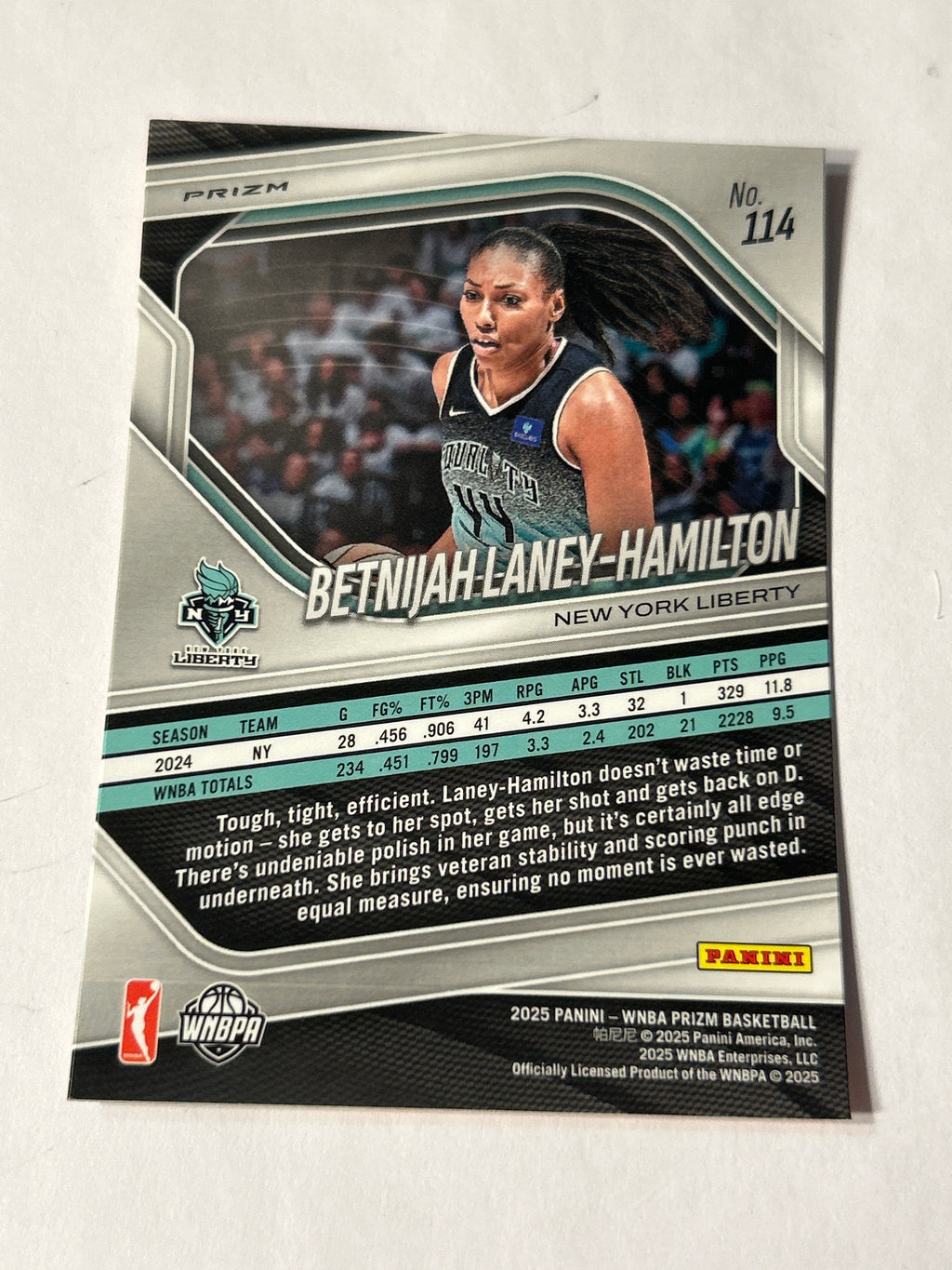 2025 Panini WNBA Prizm Betnijah Laney-Hamilton Orange Ice Prizm Liberty
