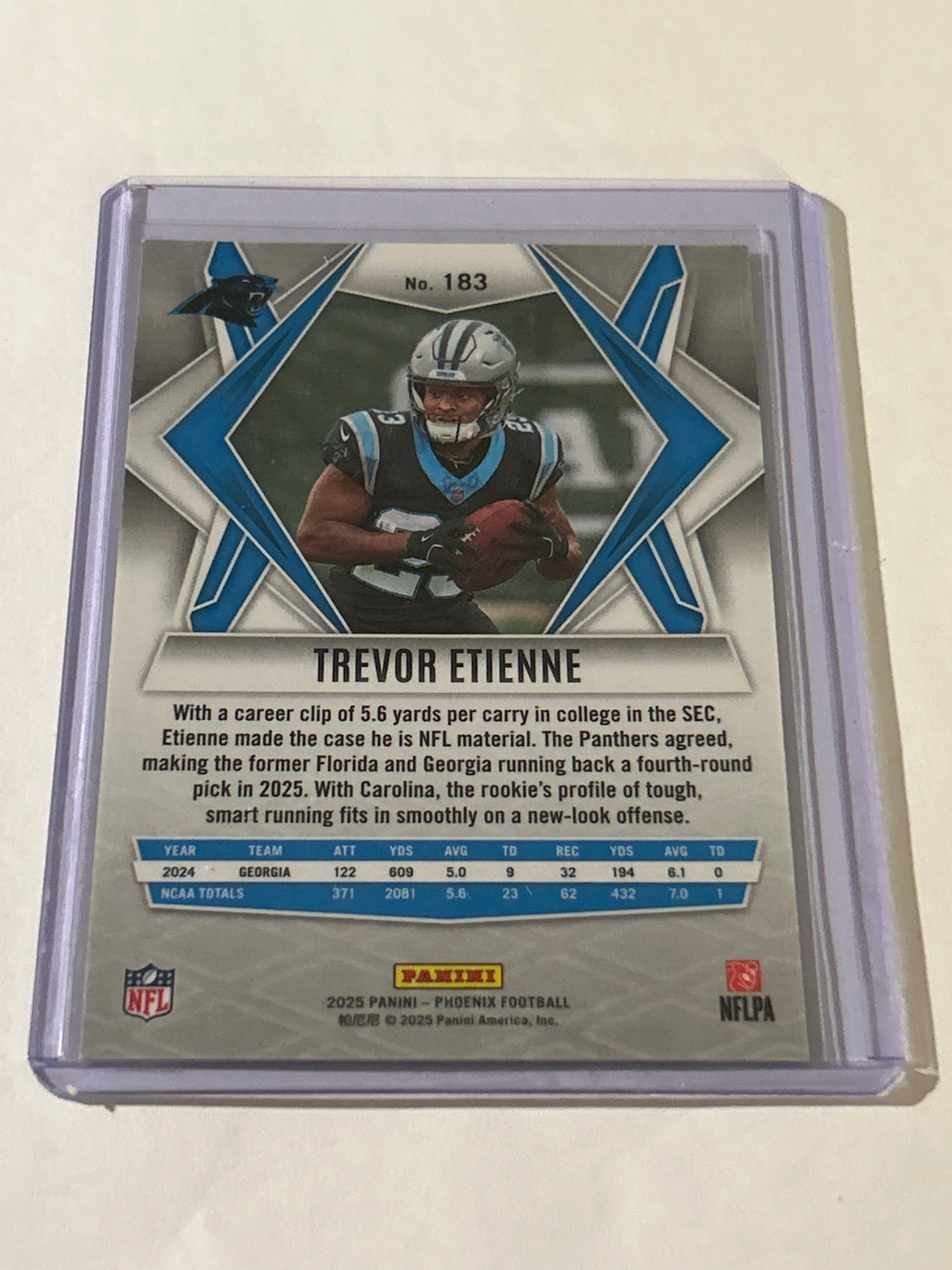 2025 Panini Phoenix - Rookies Trevor Etienne #183 Silver Seismic (RC)
