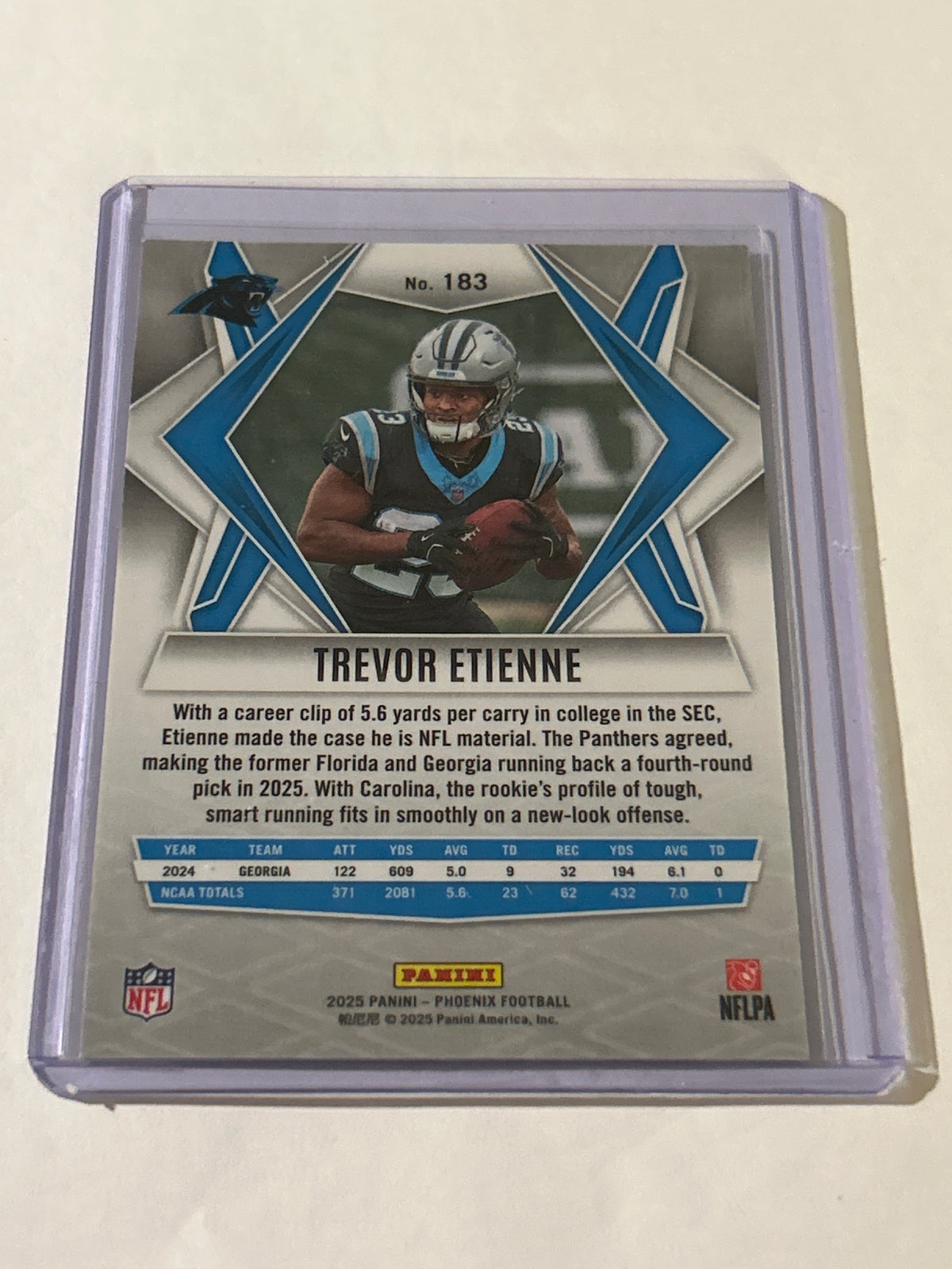 2025 Panini Phoenix - Rookies Trevor Etienne #183 Silver Seismic (RC)