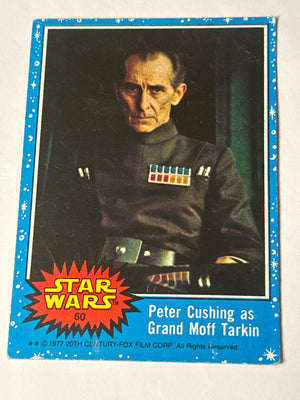 1977 Topps Star Wars Series 1 Blue #60 Peter Cushing as Grand Moff Tarkin (Puzzle Back)