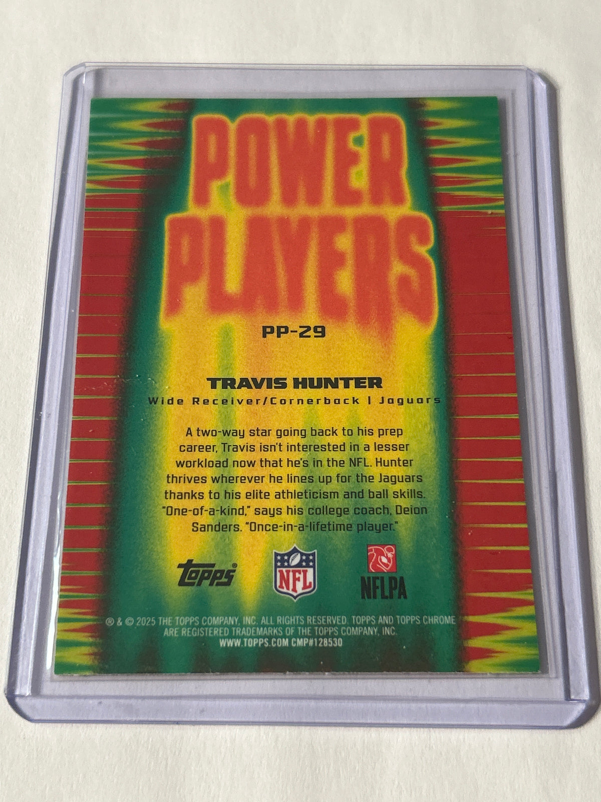 2025 Topps Chrome Travis Hunter RC Power Players Refractor 042/275 Jacksonville Jaguars Rookie