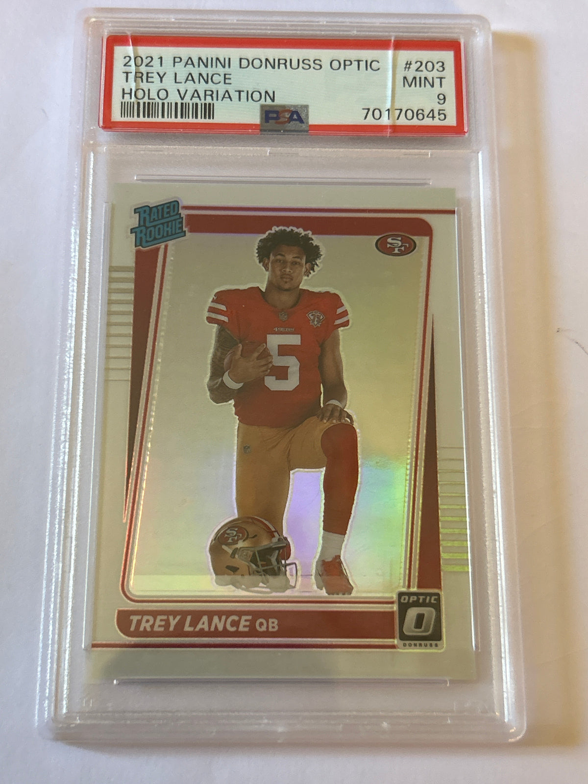 2021 Panini Donruss Optic - Rated Rookie Trey Lance #203 Holo Prizm Variation...