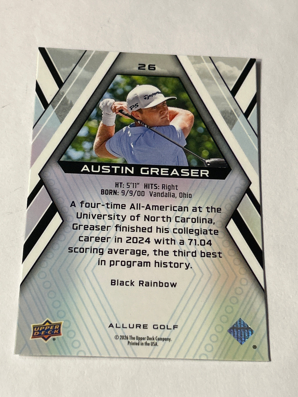 2026 Upper Deck Allure Golf Austin Greaser