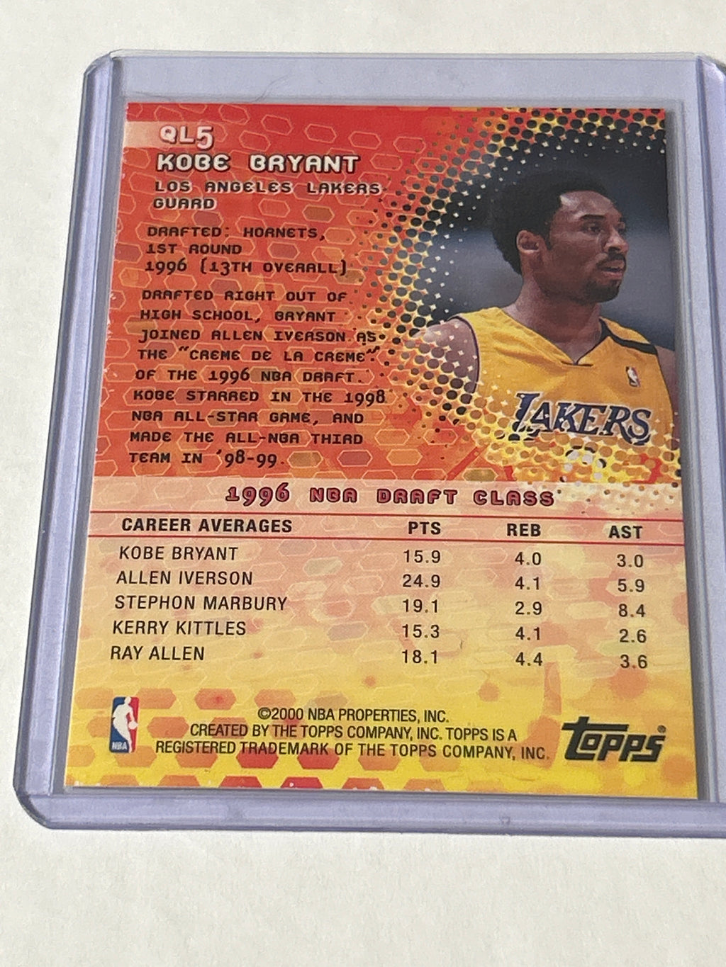 Kobe Bryant 2000-2001 Topps Quantum Leaps – Los Angeles Lakers #QL-5