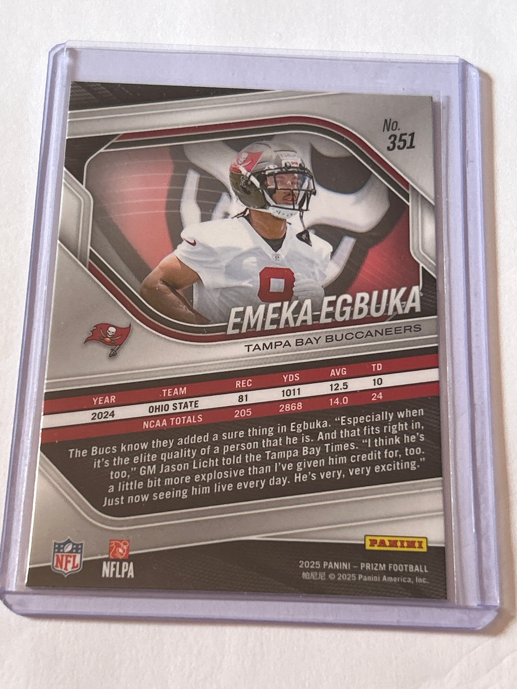 2025 Panini Prizm - Rookies Emeka Egbuka #351 (RC)