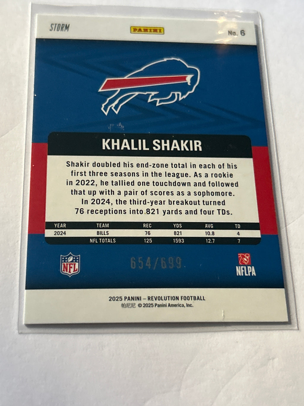 2025 Panini Revolution - Khalil Shakir #6 Green Storm 654/699