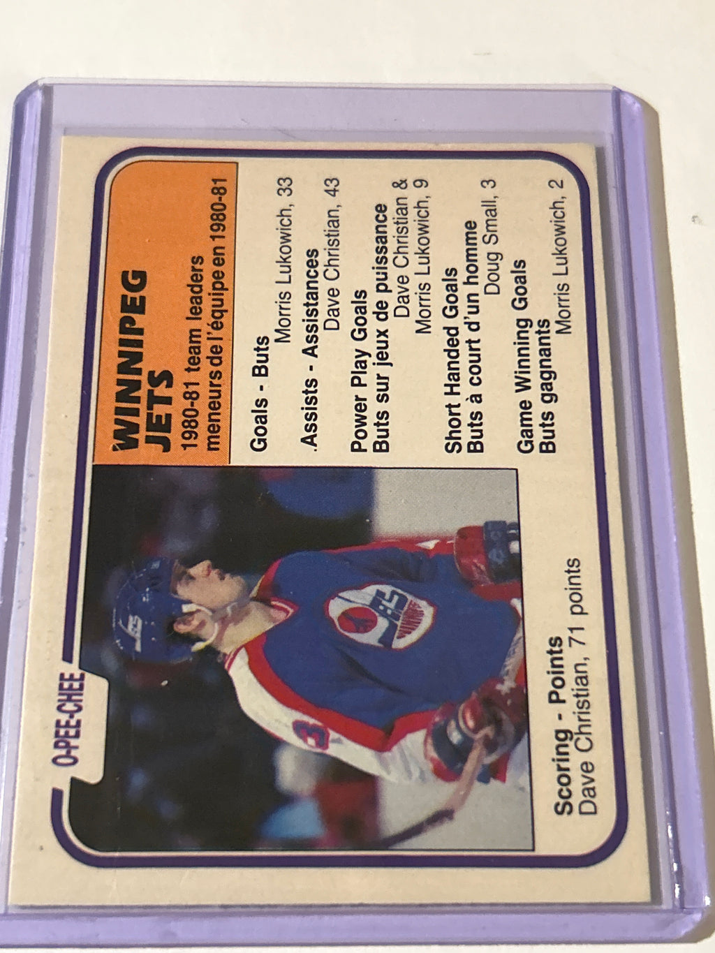 1981-82 O-Pee-Chee - Winnipeg Jets #378 Dave Christian