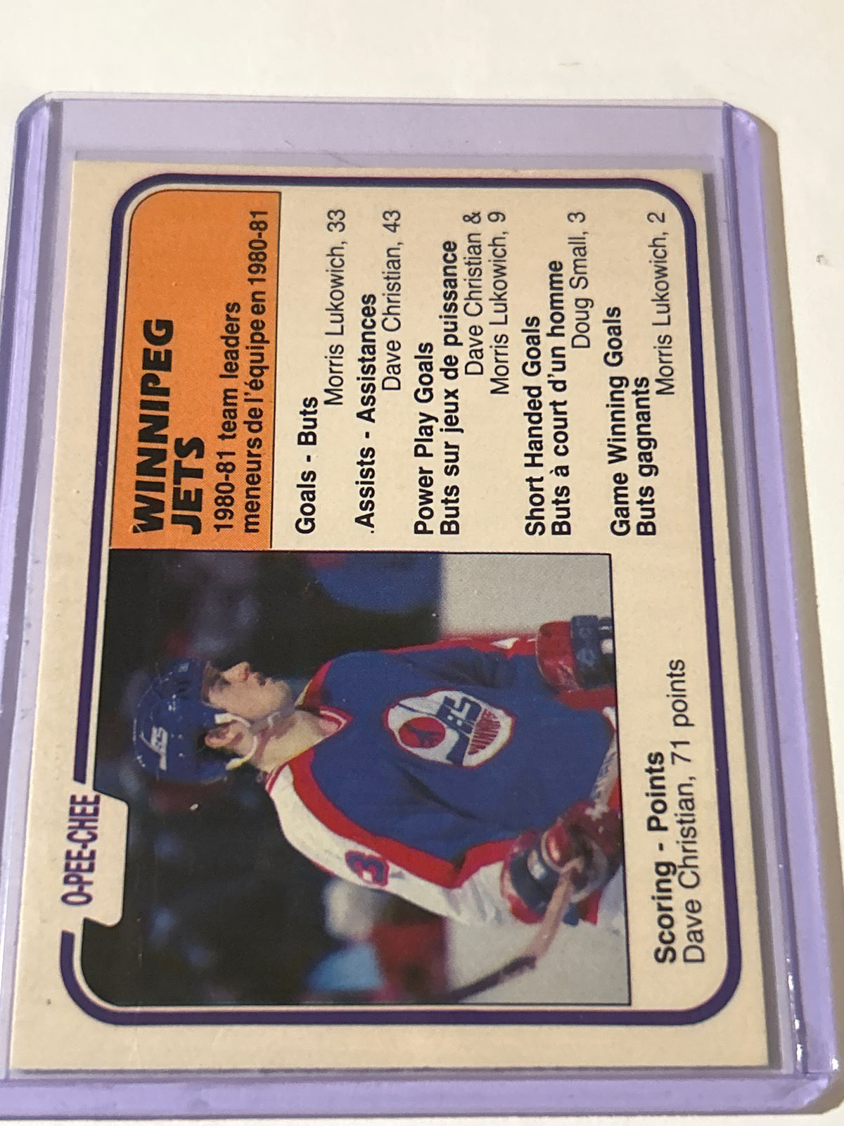 1981-82 O-Pee-Chee - Winnipeg Jets #378 Dave Christian