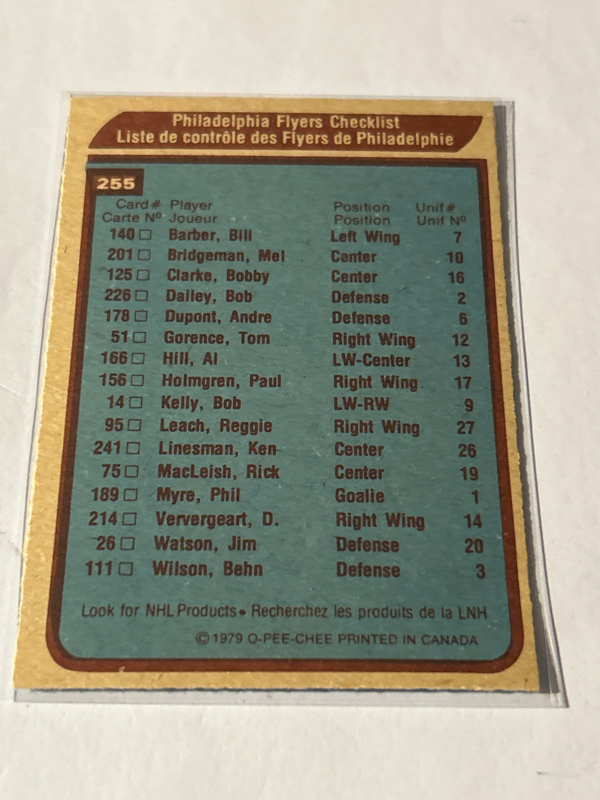 1979-80 O-Pee-Chee - Philadelphia Flyers #255