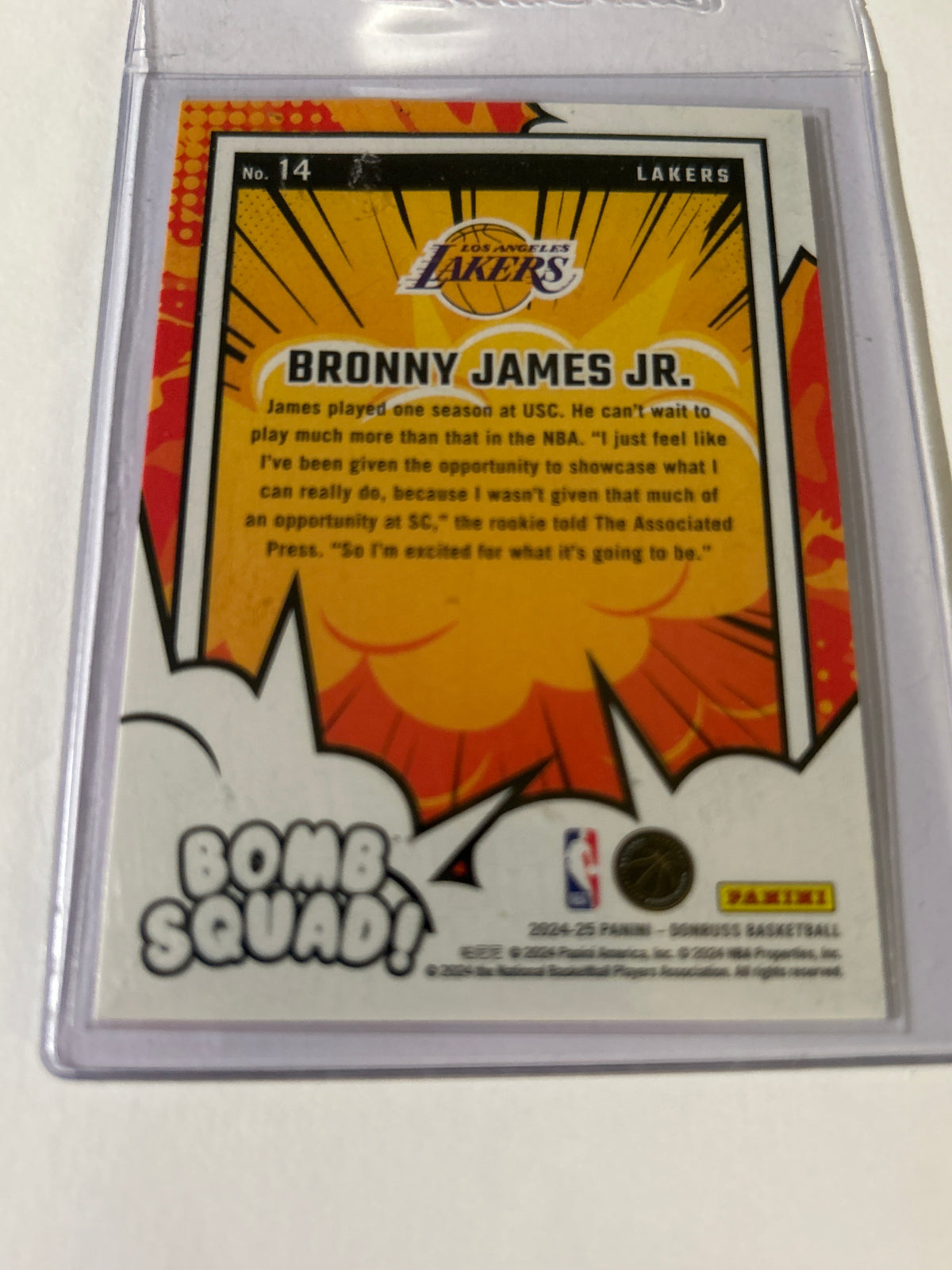 2024-25 Panini Donruss - Bomb Squad Bronny James #14 (RC)