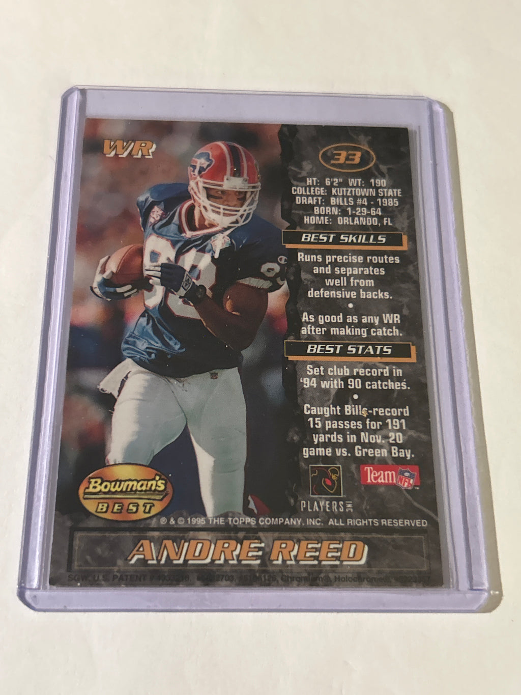 1995 Bowman's Best - Andre Reed #33 Refractor