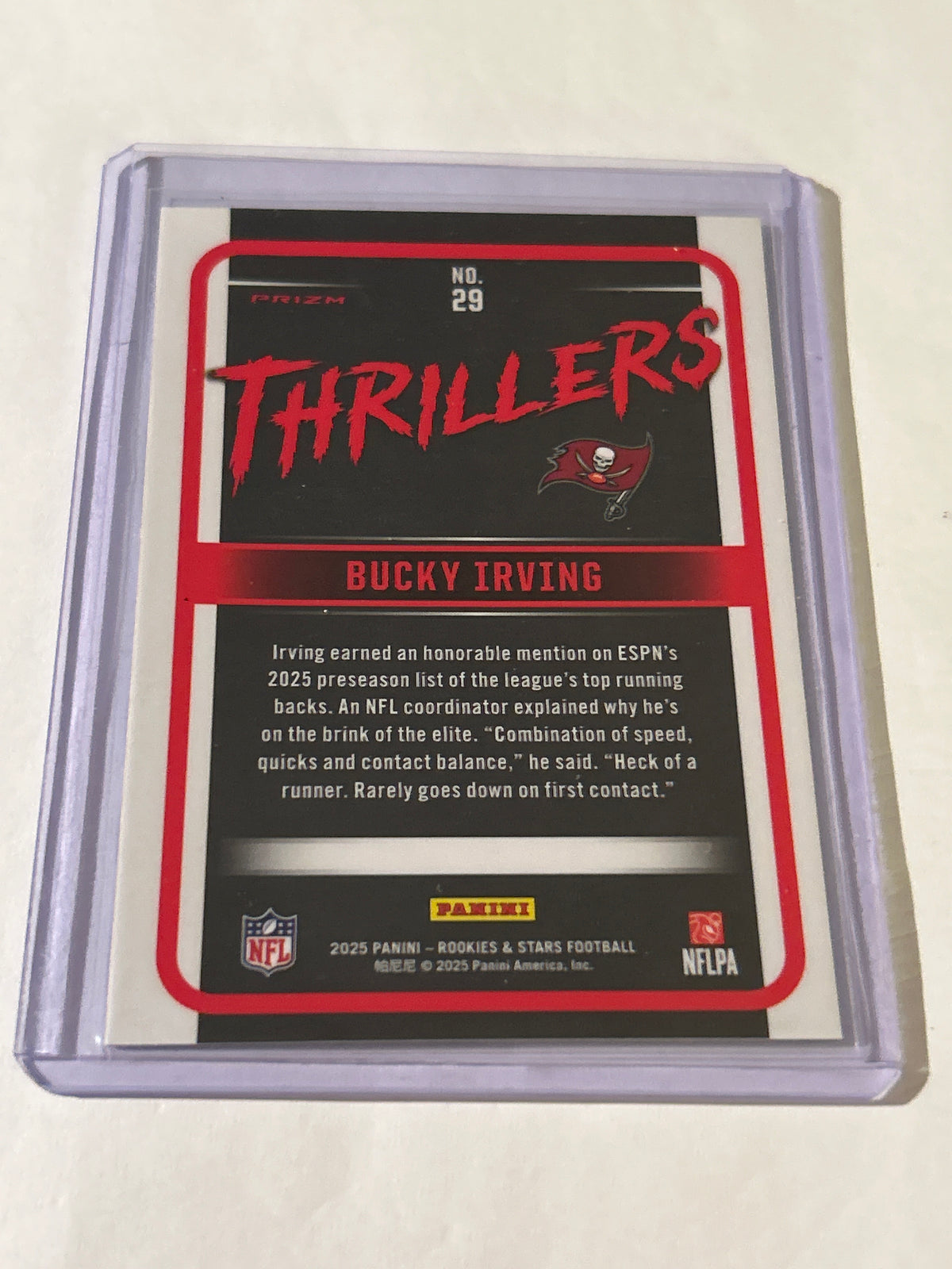 2025 Panini Rookies & Stars - Thrillers Bucky Irving #29 Silver