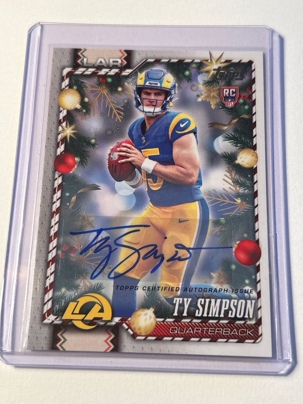 2026 Topps Holiday Ty Simpson Rookie Autograph RC Auto Los Angeles Rams QB