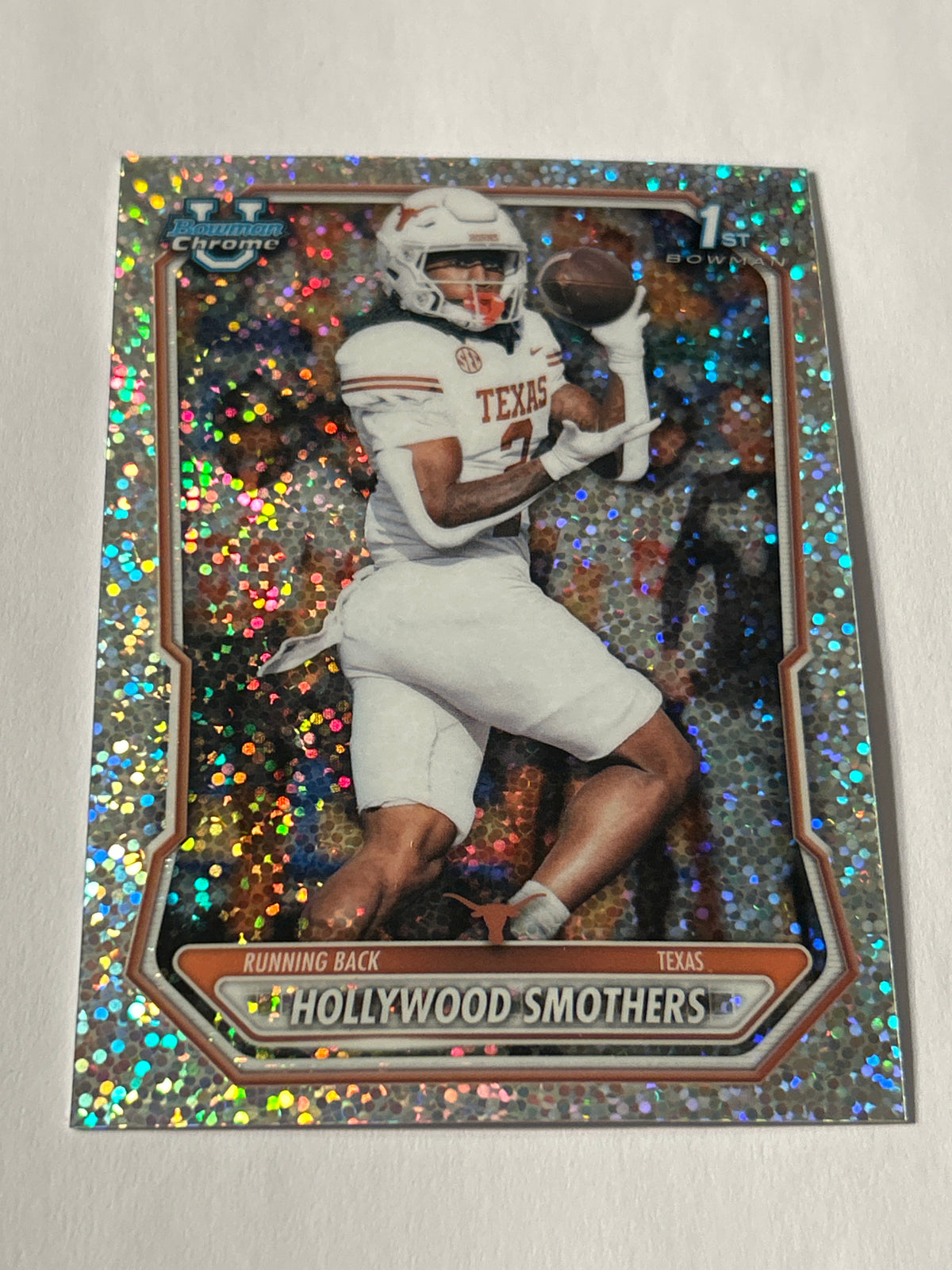 Bowman U Chrome Hollywood Smothers 1st Bowman Speckle Refractor Texas Longhorn