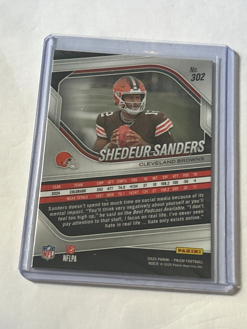 2025 Panini Prizm - Rookies Shedeur Sanders #302 Silver Prizm (RC)