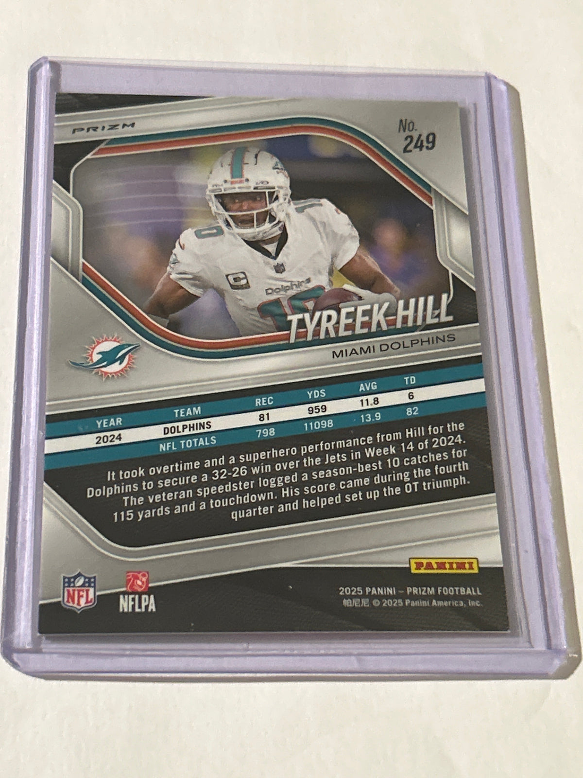 2025 Panini Prizm - Tyreek Hill #249 Pink Wave Prizm