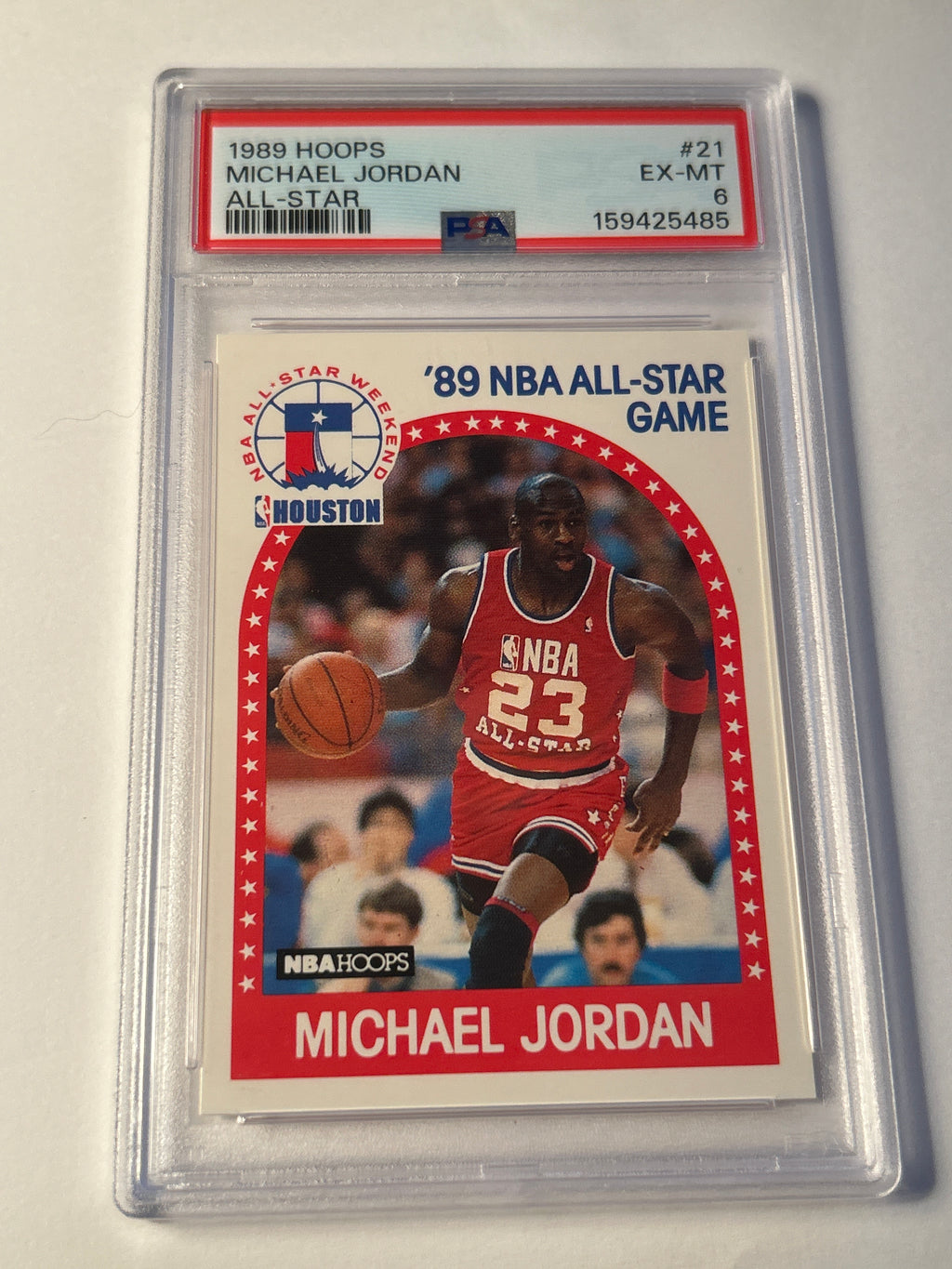 1989 NBA Hoops #21 Michael Jordan All Star PSA 6 EX-MT