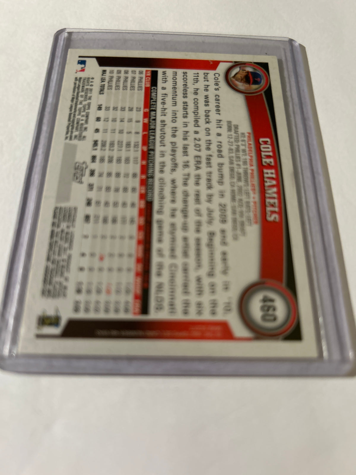 2011 Topps - Cole Hamels #460 Diamond Anniversary