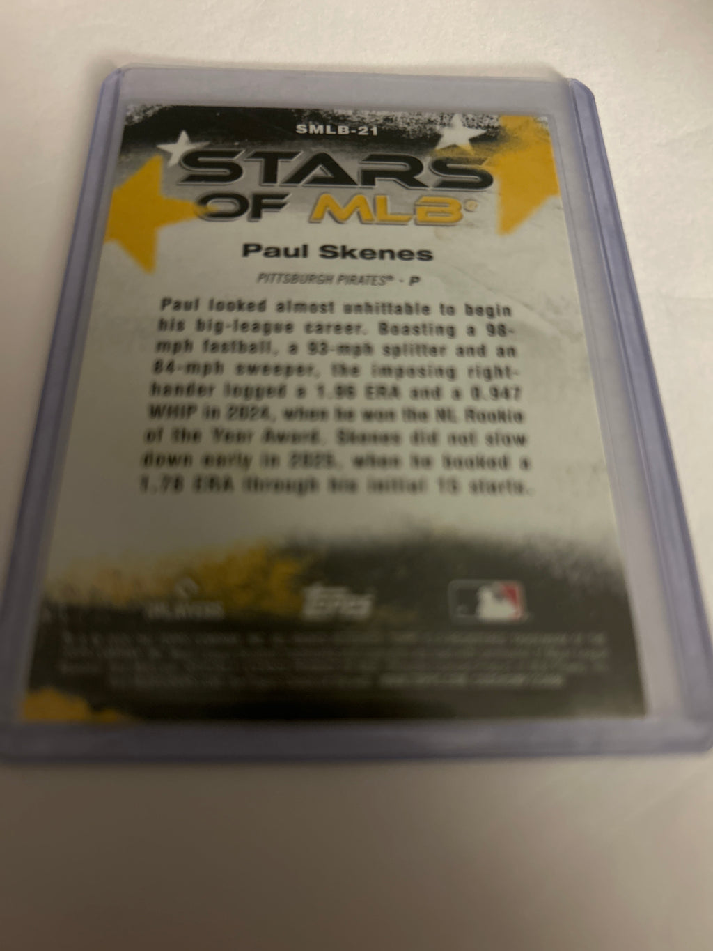 2026 Topps Series 1 - Stars of Mlb Paul Skenes #SMLB-21