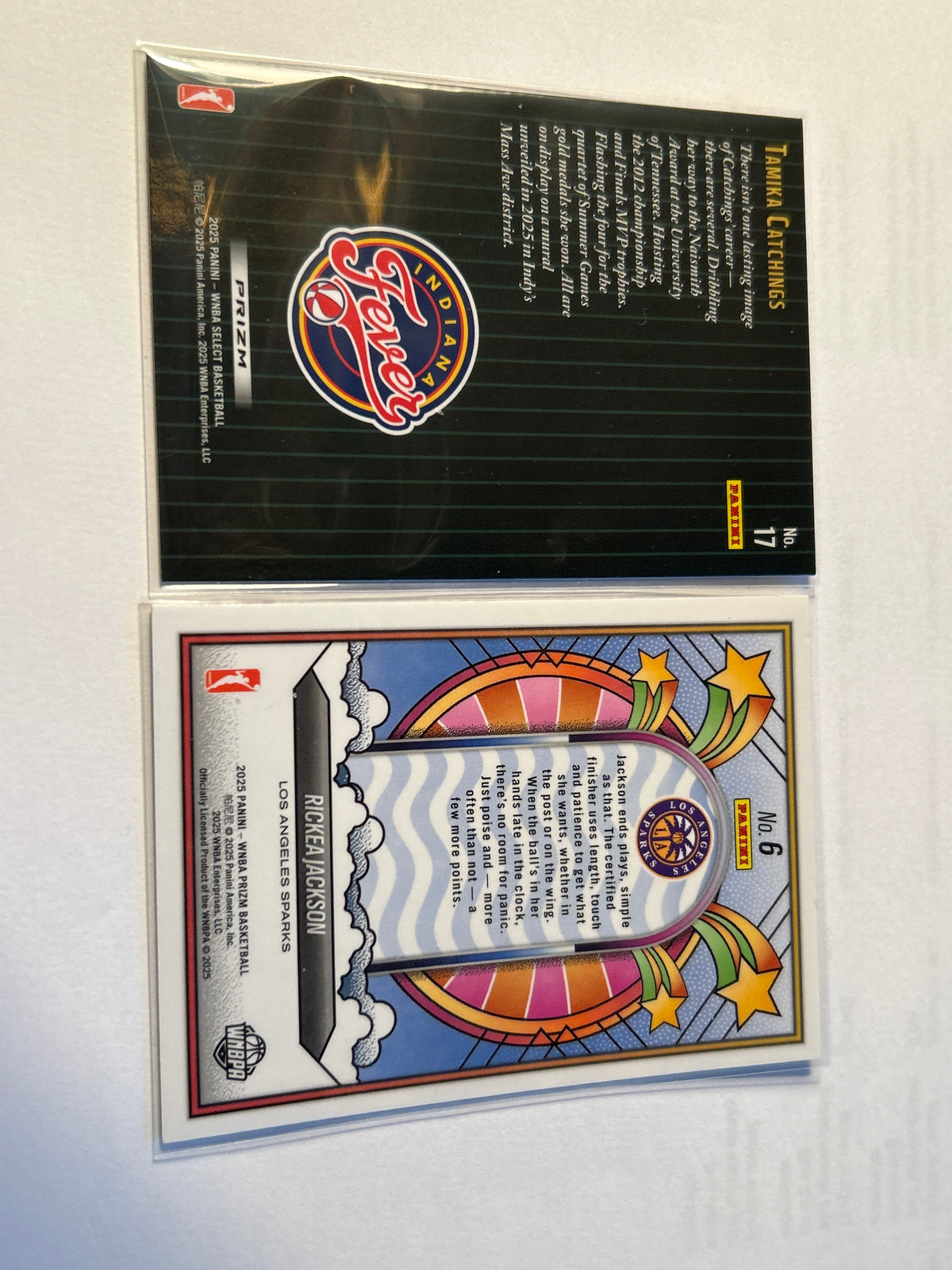 2025 Panini WNBA 2 Card Lot Tamika Catchings Select Cracked Ice Rickea Jackson Prizm Groovy