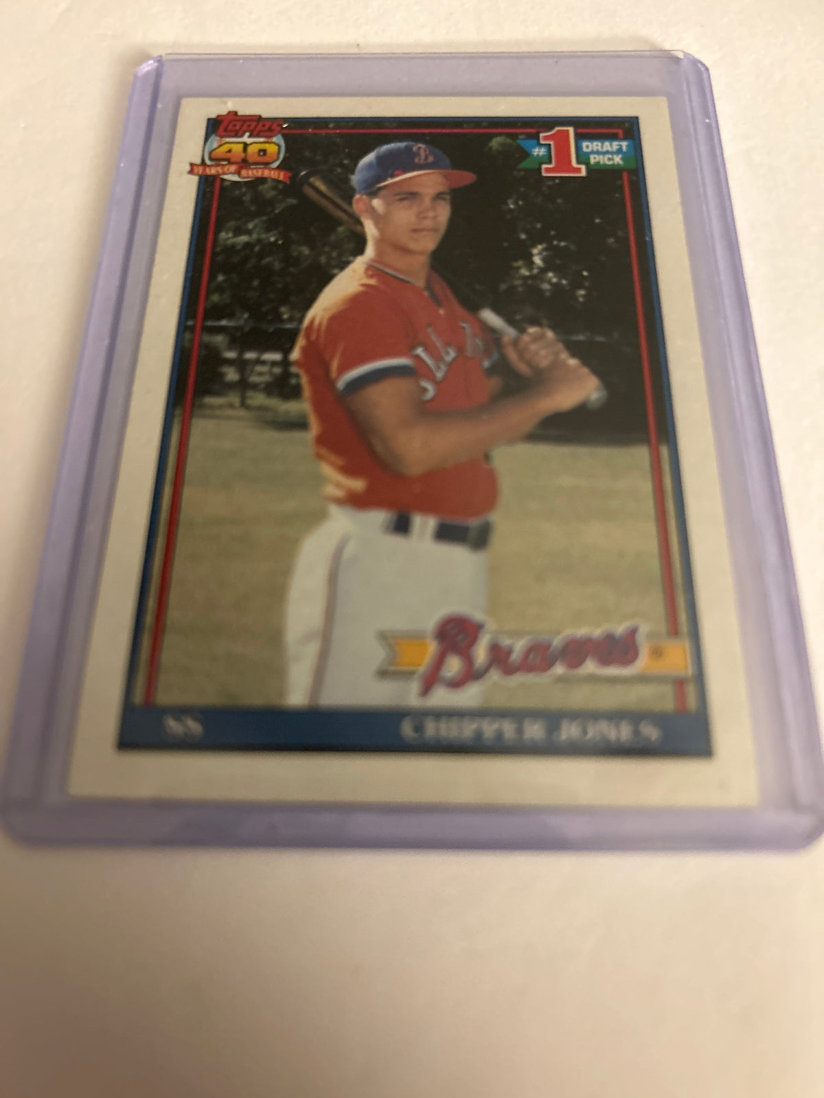 Topps 1991 Chipper Jones Rookie #1 Draft Pick #333 Atlanta Braves Base Set