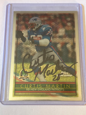 1996 Topps Chrome - Curtis Martin #100 Refractor- Auto