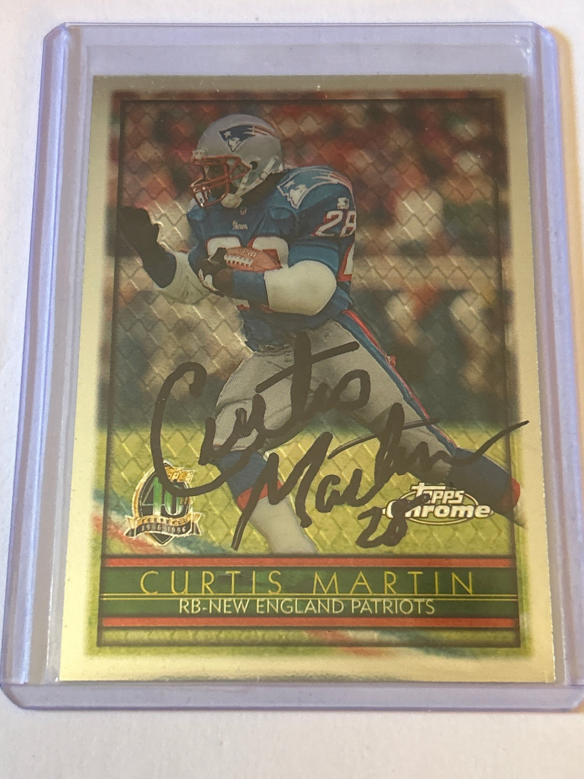 1996 Topps Chrome - Curtis Martin #100 Refractor- Auto